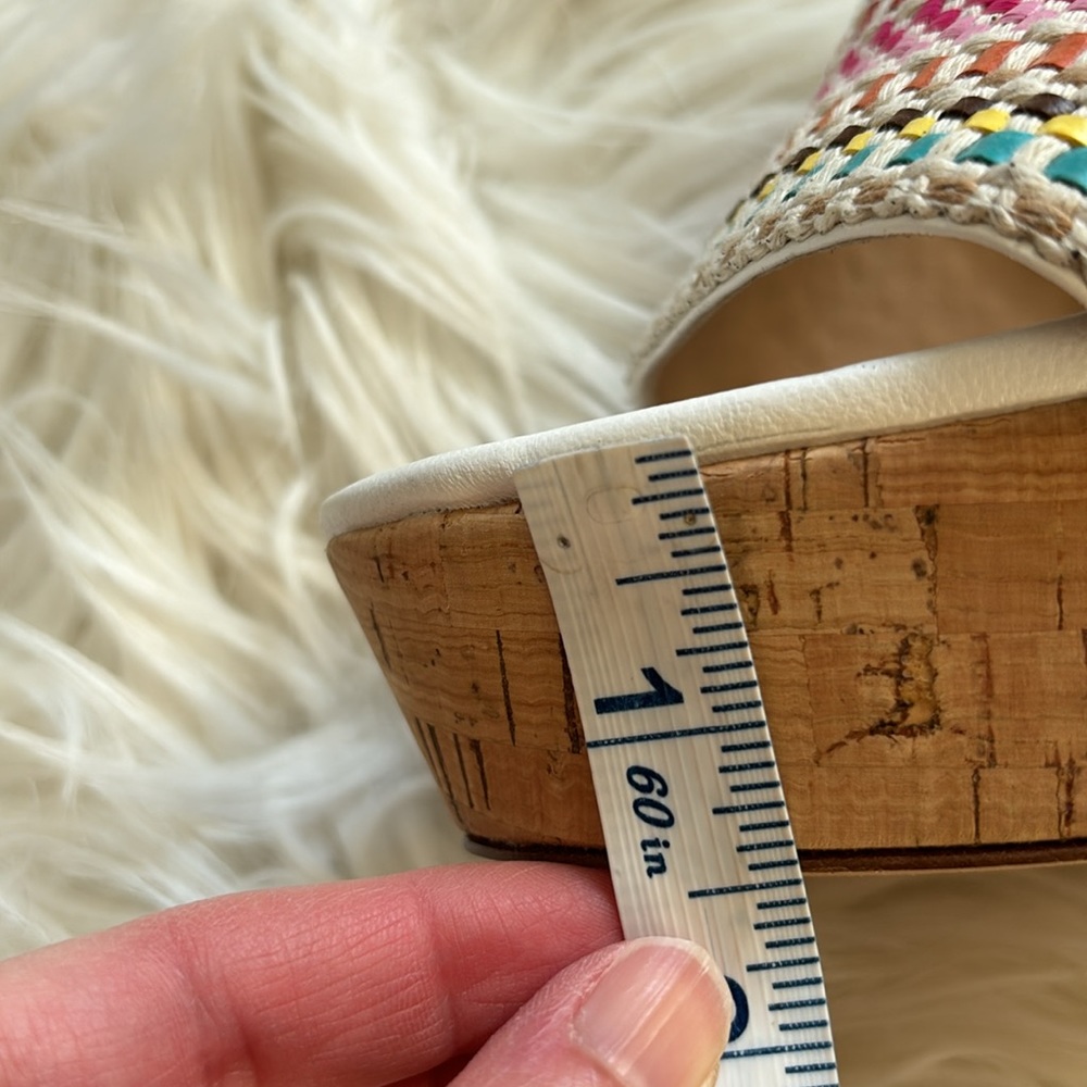 Veronica Beard NWOB Dali Raffia Wedge Sandals Snow Multi 11 - Picture 12 of 12